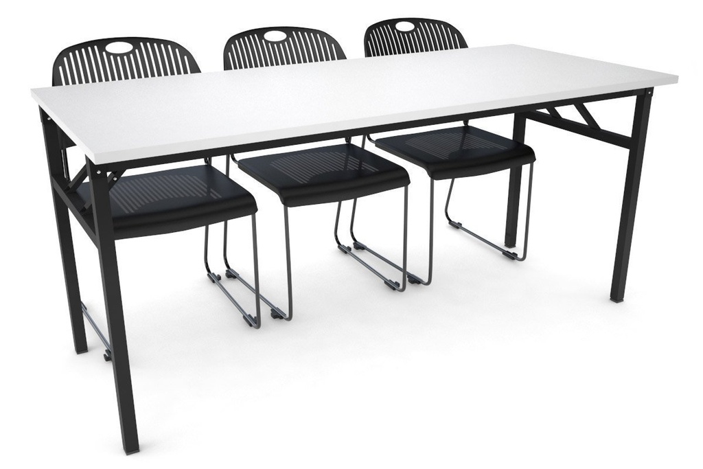 [MW.VS.1670WT|163(LS1575|164)] Sonic Steel Black Frame Folding Table [1600L x 700W]