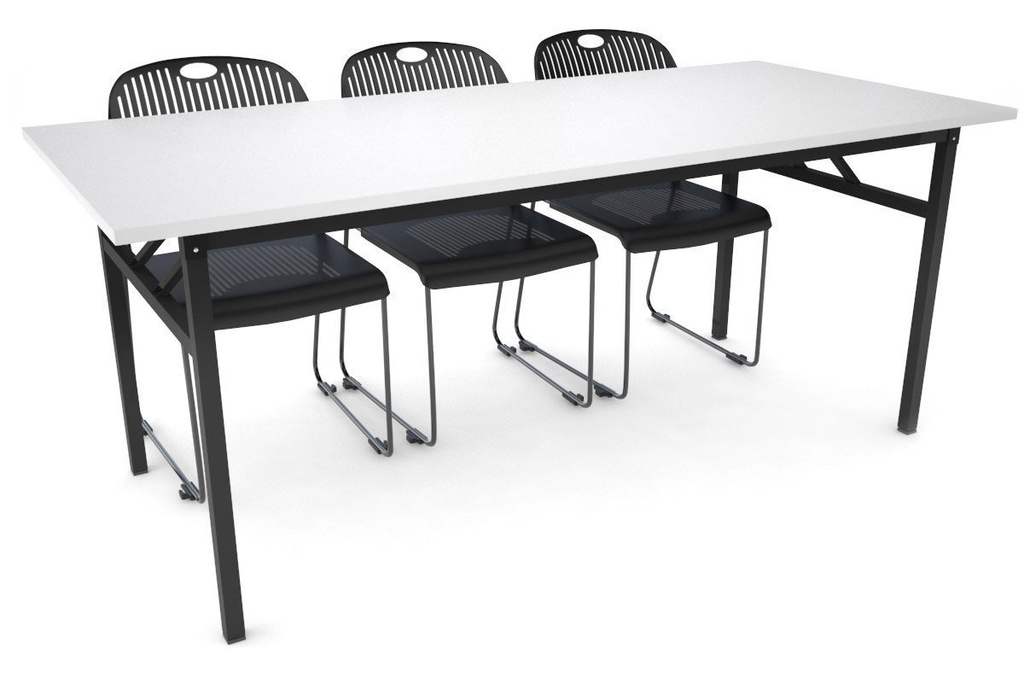 Sonic Steel Black Frame Folding Table [1800L x 800W]