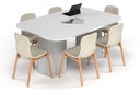 Baobab Circular Base Boardroom Table - Large Rounded Corners [1800L x 1200W with Large Rounded Corners]