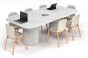 Baobab Circular Base Boardroom Table - Large Rounded Corners [2400L x 1200W with Large Rounded Corners]