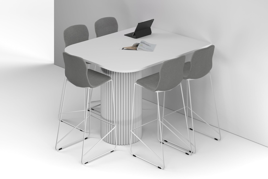 Baobab Circular Base Half Counter Rectangular Table - Large Rounded Corners [1500L x 1200W with Large Rounded Corners]