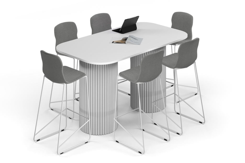 [NONE,BAOC1810.W.R.WT|0,1877()] Baobab Circular Base Counter Rectangular Table - Large Rounded Corners [1800L x 1000W with Large Rounded Corners]