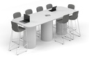 Baobab Circular Base Counter Rectangular Table - Large Rounded Corners [3000L x 1200W with Large Rounded Corners]
