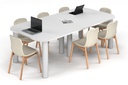 Quadro Cylinder Leg Modern Boardroom Table - Large Rounded Corners [2400L x 1200W with Large Rounded Corners]