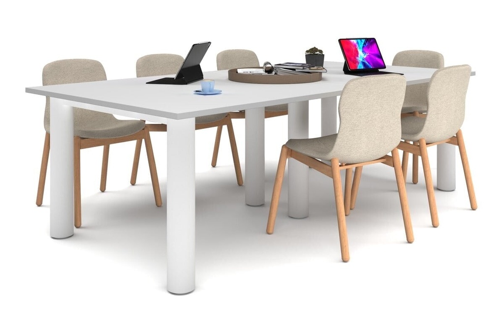 Quadro Cylinder Leg Modern Boardroom Rectangle Table [2400L x 1200W]