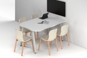 Quadro A Leg Modern Half Meeting Table - Large Rounded Corners [1500L x 1000W with Large Rounded Corners]