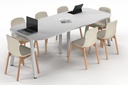 Quadro A Leg Modern Boardroom Table - Large Rounded Corners [2400L x 1000W with Large Rounded Corners]