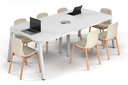 Quadro A Leg Modern Boardroom Table - Large Rounded Corners [2400L x 1200W with Large Rounded Corners]