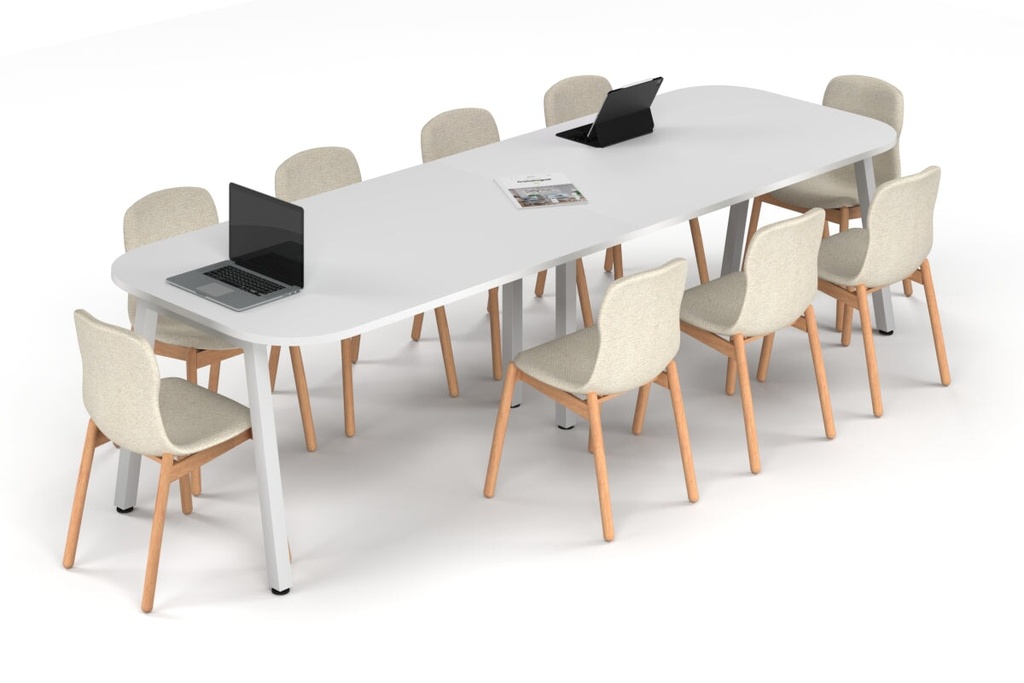Quadro A Leg Modern Boardroom Table - Large Rounded Corners [3000L x 1000W with Large Rounded Corners]