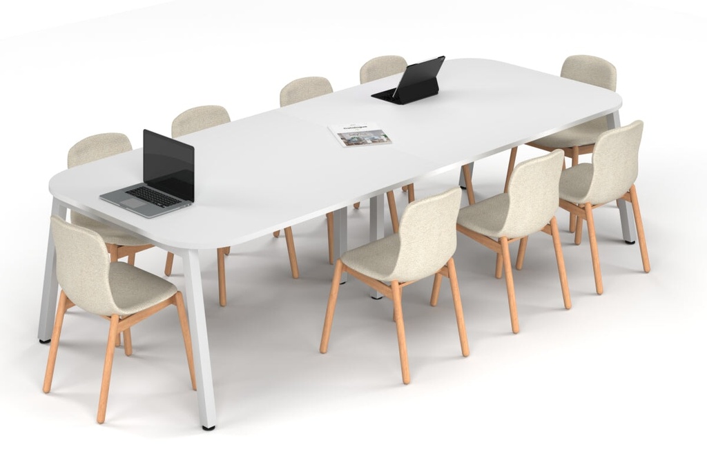 Quadro A Leg Modern Boardroom Table - Large Rounded Corners [3000L x 1200W with Large Rounded Corners]