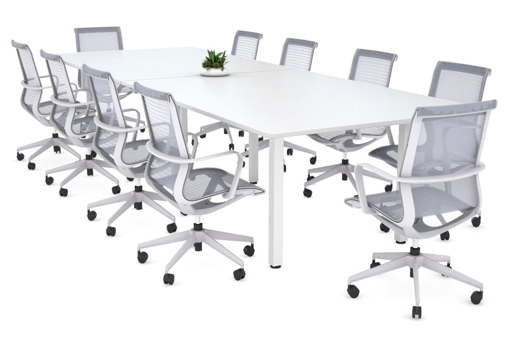 Quadro Square Legs Modern Boardroom Table - Rounded Corners [3200L x 1100W with Rounded Corners]