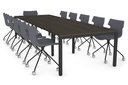 Quadro Square Legs Modern Boardroom Table [3600L x 1200W]
