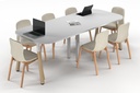 Quadro A Leg Modern Boardroom Table Wood Legs - Large Rounded Corners [2400L x 1000W with Large Rounded Corners]