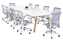 Quadro A Legs Modern Boardroom Table Wood Legs - Rounded Corners [3200L x 1100W with Rounded Corners]