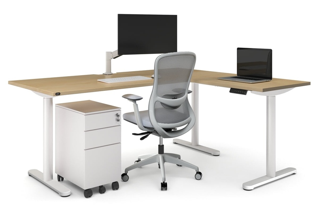 Flexi Height Adjustable Corner Workstation [1400L x 1700W]