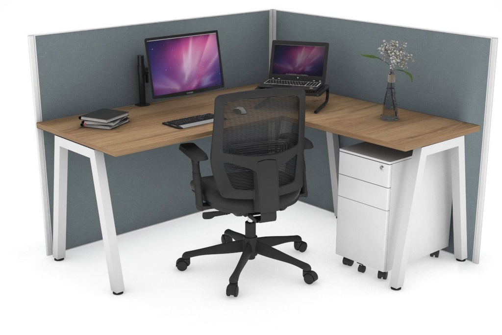 Horizon Quadro A Legs L-Shaped Corner Office Desk [1600L x 1450W]