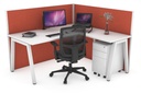 Horizon Quadro A Legs L-Shaped Corner Office Desk [1600L x 1800W with Cable Scallop]