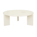 Ray Marble Coffee Table - Natural Travertine - Shell