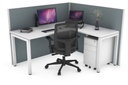 Horizon Quadro Square Legs L-Shaped Corner Office Desk [1600L x 1450W]