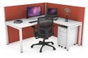 Horizon Quadro Square Legs L-Shaped Corner Office Desk [1800L x 1550W with Cable Scallop]