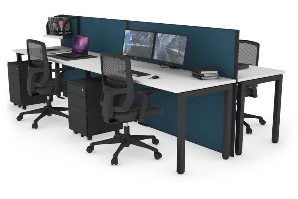 Horizon Quadro 4 Person Bench Square Legs Office Workstation [1200L x 700W]