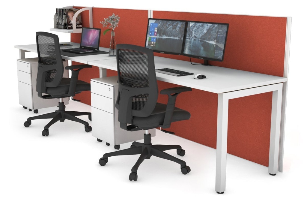 Horizon Quadro 2 Person Run Square Legs Office Workstation [1800L x 700W]