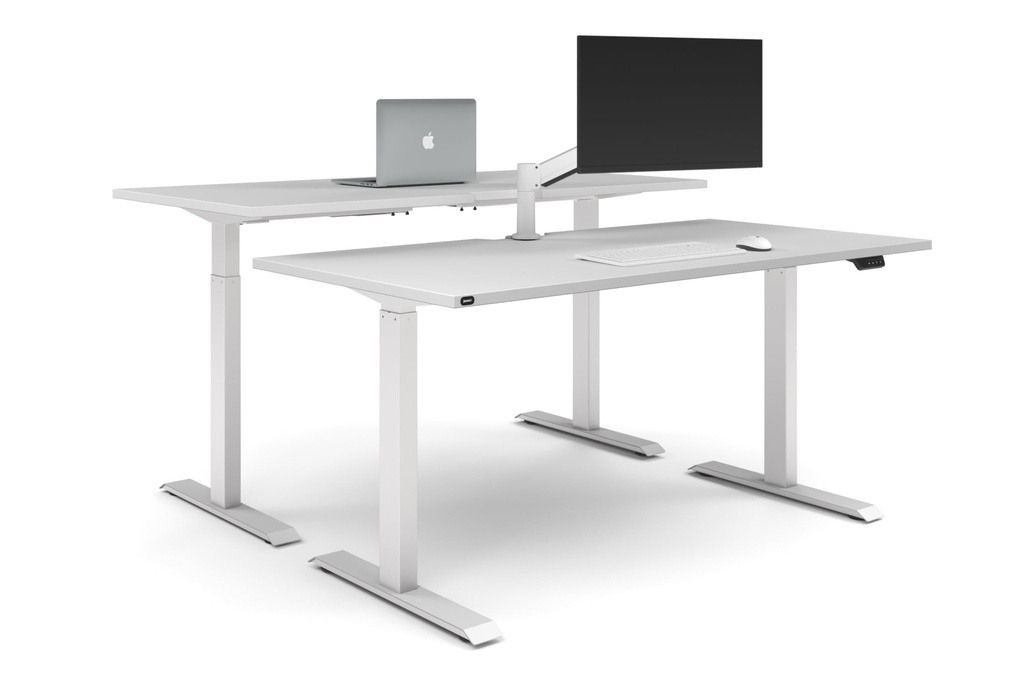 Just Right Height Adjustable 2 Person Bench Workstation [1800L x 800W with Cable Scallop]