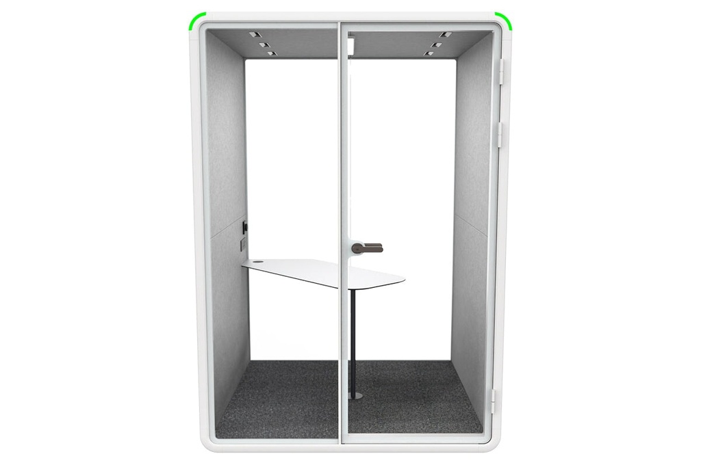 Nest 2 Person Meeting Booth with Diagonal Table [Acoustic Panel]