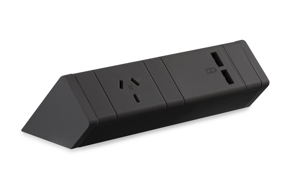 [NONE,NONE|0,0(AN01UBK|220)] CMS Athena Rail 2 Black - Above Desk Power [1 Power]