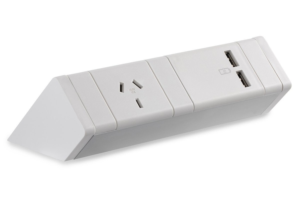 CMS Athena Rail 2 White - Above Desk Power [1 Power]