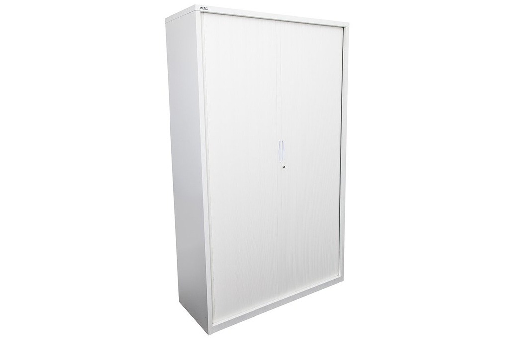 [NONE,NONE|0,0(GTD199-5WC|1218)] Sonic Tambour Sliding Door Storage Cabinet Metal White - 1981H x 900W