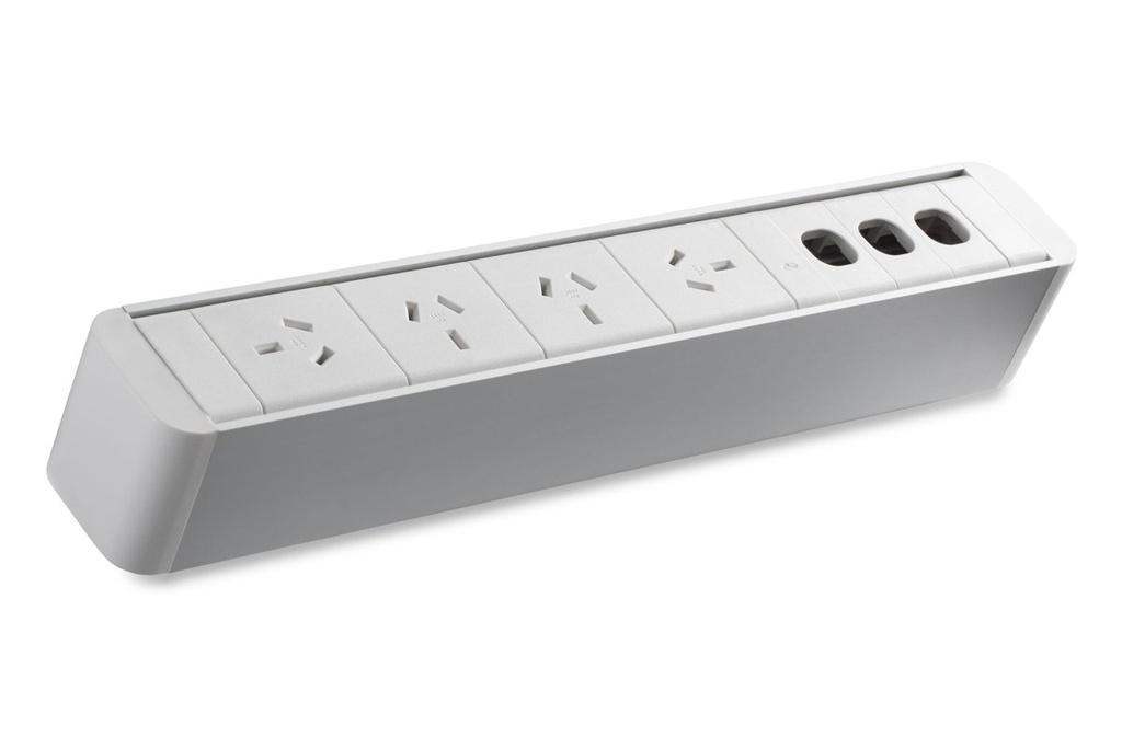 CMS Zeus Rail White - Above Desk Power [4 Power]