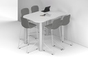 Quadro Cylinder Legs Half Counter Table - Large Rounded Corners [1500L x 1000W with Large Rounded Corners]