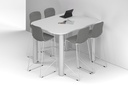 Quadro Cylinder Legs Half Counter Table - Large Rounded Corners [1500L x 1200W with Large Rounded Corners]