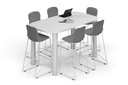 Quadro Cylinder Legs Counter Table - Large Rounded Corners [1800L x 1000W with Large Rounded Corners]