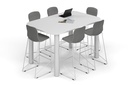 Quadro Cylinder Legs Counter Table - Large Rounded Corners [1800L x 1200W with Large Rounded Corners]