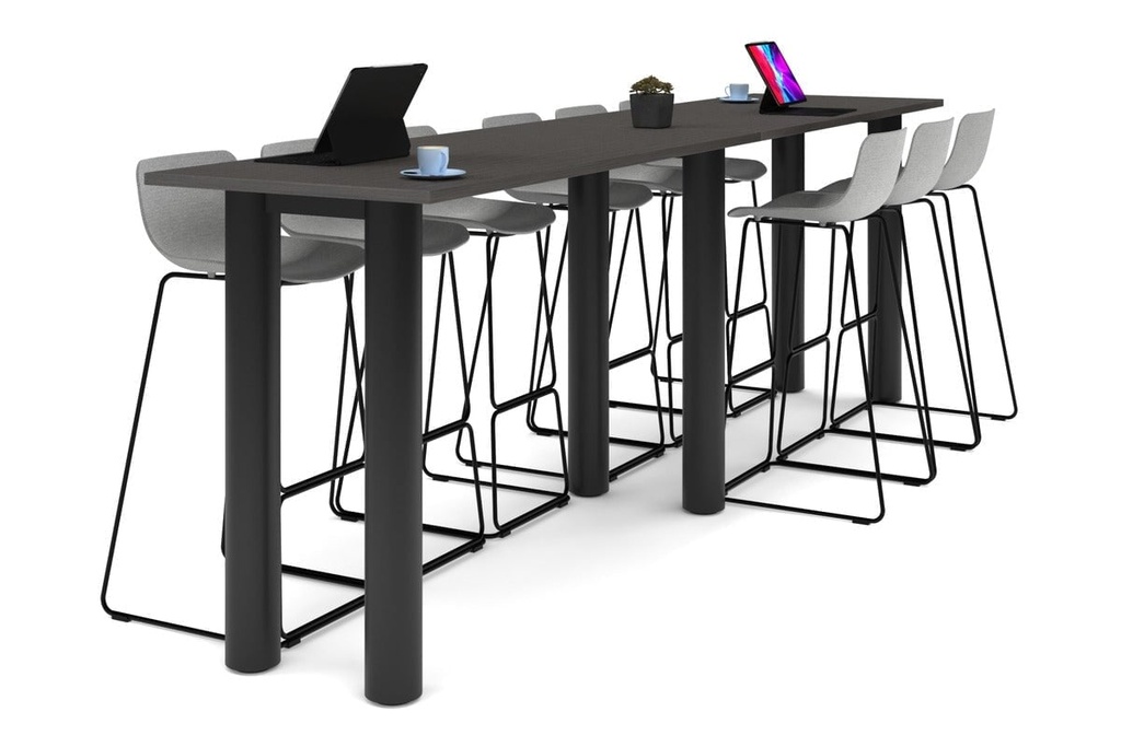 [NONE,QCC2187.W.WT|0,1110()] Quadro Cylinder Legs Large Counter Table [3600L x 700W]
