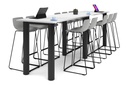 Quadro Cylinder Legs Large Counter Table [3600L x 800W]