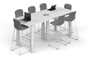 Quadro Cylinder Legs Counter Table - Large Rounded Corners [2400L x 1000W with Large Rounded Corners]