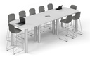 Quadro Cylinder Legs Counter Table - Large Rounded Corners [3600L x 1200W with Large Rounded Corners]
