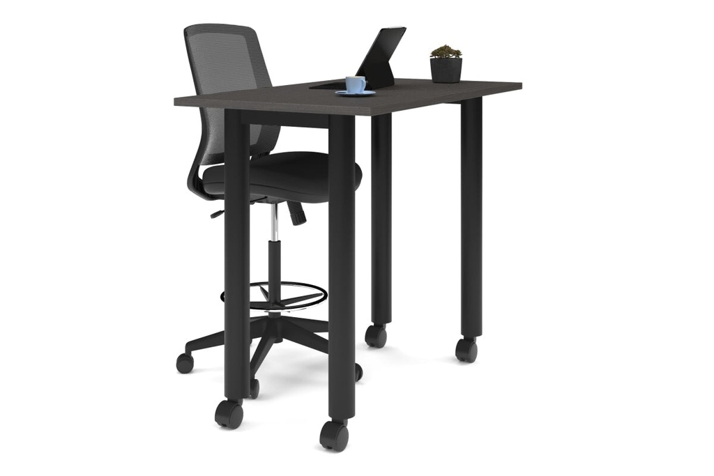 [NONE,QCCM1407.W.WT|0,562()] Quadro Cylinder Legs Mobile Counter Table [1400L x 700W]