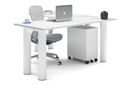 Quadro Cylinder Leg - L Shaped Corner Office Desk  [1600L x 1700W]