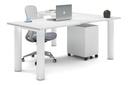 Quadro Cylinder Leg - L Shaped Corner Office Desk  [1800L x 1800W with Cable Scallop]