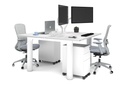 Quadro Cylinder Leg 2 Person Office Workstations [1400L x 700W]
