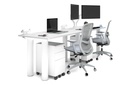Quadro Cylinder Leg 2 Person Run Office Workstations [1400L x 700W]