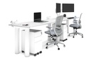 Quadro Cylinder Leg 2 Person Run Office Workstations [1600L x 700W]