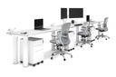 Quadro Cylinder Leg 3 Person Run Office Workstations [1600L x 700W]