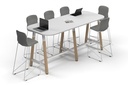 Quadro A Legs Counter Table Wood Legs - Large Rounded Corners [2400L x 1000W with Large Rounded Corners]