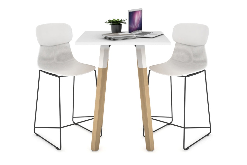 [NONE,QCWS0606.W.WT,NONE|0,539,0()] Quadro Counter Wood Legs Square Table [600L x 600W]