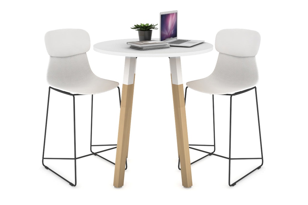 [NONE,QCWS0700.W.WT,NONE|0,595,0()] Quadro Counter Wood Legs Round Table [700 mm]